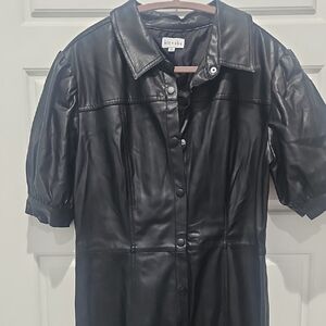 Black Faux Leather Dress
